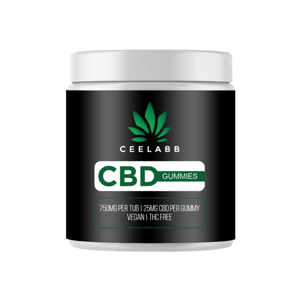 CBD gummies 25mg per gummy 750mg per tub